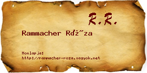 Rammacher Róza névjegykártya